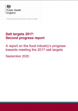 Salt targets 2017: Second progress report: A report on the food industry’s progress towards meeting the 2017 salt targets